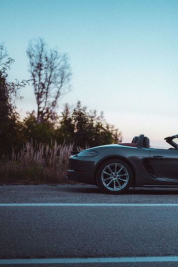 Cars, Road, Car, Asphalt, Machine, Grey, Side View, Cabriolet HD phone wallpaper