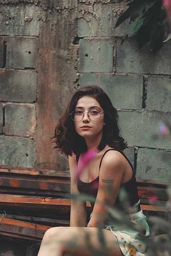 Pretty woman, model, glasses HD phone wallpaper