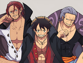 Shanks, Luffy, and Beckman, Anime, One Piece, Shanks (One Piece), Monkey D. Luffy, Benn Beckman HD wallpaper