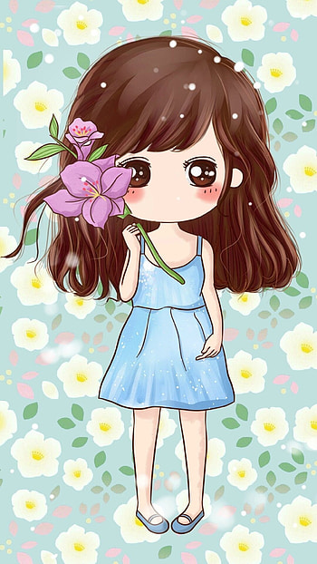 Cute Cartoon Girl, Pretty Korean HD phone wallpaper