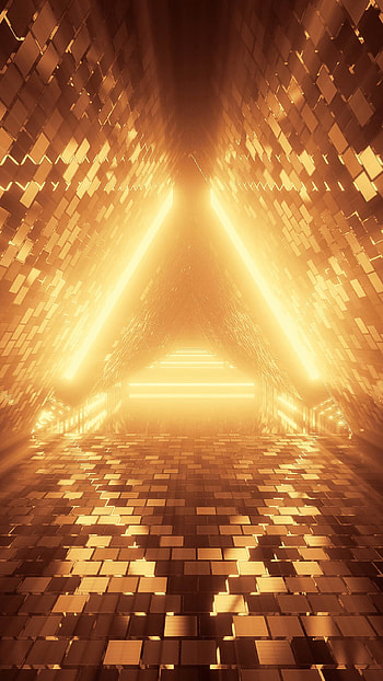 Gold Lights, Shimmering beauty, Illuminated pathways, Golden hues HD phone wallpaper
