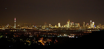 Beautiful Lights of Frankfurt, Evening, Cityscapes, Nature, Germany, Lights HD wallpaper