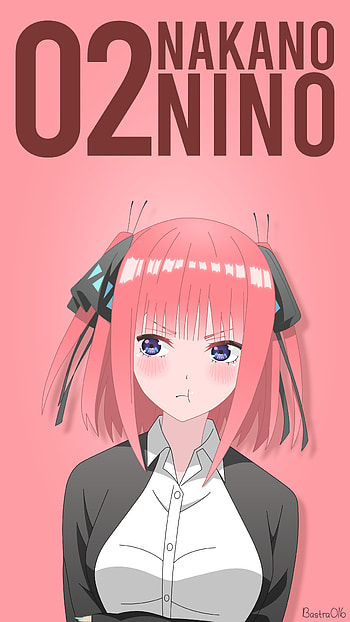 Nakano Nino, ribbon, pink hair, The Quintessential Quintuplets, Nino Nakano, Anime HD phone wallpaper