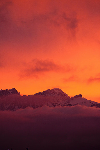 Nature, Mountains, Twilight, Clouds, Snow, Dusk HD phone wallpaper