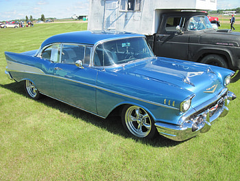 1957 Chevrolet Bel Air with 180 HP, Tires, graphy, Chrome, Blue, Chevrolet HD wallpaper