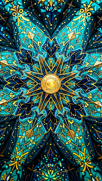 Celestial Harmony, mandala, kaleidoscope, floral, geometric design HD phone wallpaper