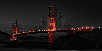 Golden Gate Bridge, night, architecture HD wallpaper