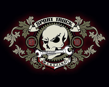 Sport Truck Skull, skull, sport truck, black, wrench HD wallpaper