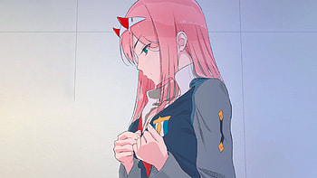 Anime girl, pink hair, beautiful, artwork, Zero Two HD wallpaper