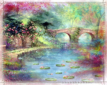 romantic river, river, birds, framed, bridge, nature, romantic, pastell HD wallpaper