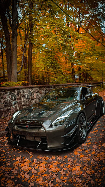 GTR autonome, automotive lighting, paysages, tuning, nissan HD phone wallpaper