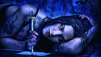 acknowledging gothic, gothic, girl, dagger, dark HD wallpaper