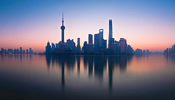 Shanghai, cityscape, buildings, reflections, sunset HD wallpaper