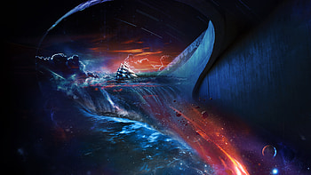 Drowning, boat, artist, artwork, digital-art, manipulation, deviantart HD wallpaper