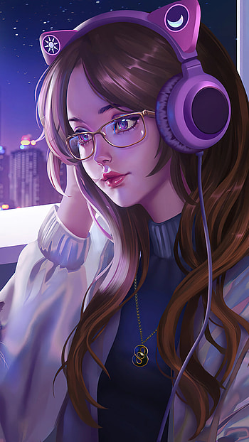Anime girl lofi, Cat , tablet, Gamer HD phone wallpaper