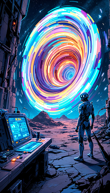 Galactic Gateway: A Sci-Fi Portal , space, portal, Sci Fi, futuristic HD phone wallpaper