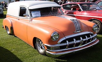 1950 Pontiac sedan delivery, headlights, Pontiac, white, beige, black, graphy, tires, nickel HD wallpaper