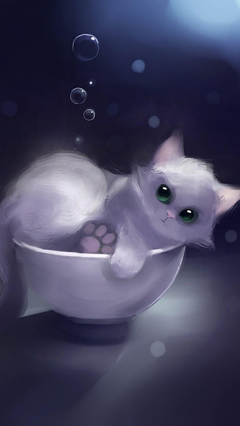 A Cute, Animal, Cat Art HD phone wallpaper