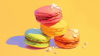 Anime Macarons Delight -, food, macaron, Anime, Yellow Anime HD wallpaper