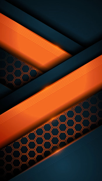 blue orange tech neon, digital, amoled, material, modern, design, pattern, abstract, , creative, mesh HD phone wallpaper
