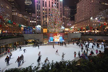 Rockefeller Center ice rink, New York Christmas HD wallpaper