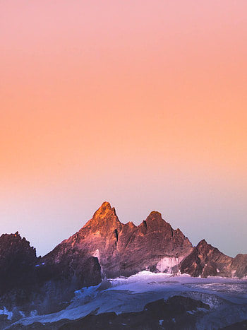 Landscape, Nature, Twilight, Snow, Mountain, Dusk, Evening HD phone wallpaper