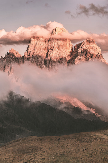 Italy, Nature, Clouds, Mountain, Dolomites, Monte Pelmo HD phone wallpaper
