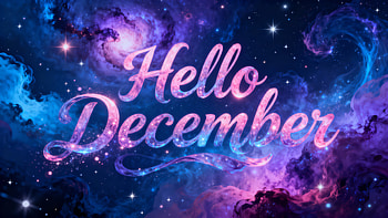Hello December — Starry Cosmos, Hello December, December, Greeting, Galaxy HD wallpaper
