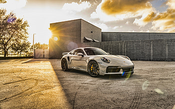 2021, Porsche 911 Turbo S, , 911 Turbo S 992, front view, exterior, white sports coupe, new white Porsche 911, German sports cars, Porsche HD wallpaper