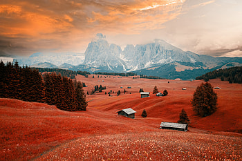 Dolomites Italy , dolomites, mountains, nature, snow, trees, sky, italy, behance HD wallpaper