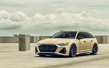 2021, Audi RS6 Avant, , front view, exterior, cream RS6 Avant, tuning RS6 Avant, German cars, Audi HD wallpaper