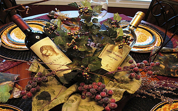 table wine, table, plate, grapes, bottle, wine HD wallpaper
