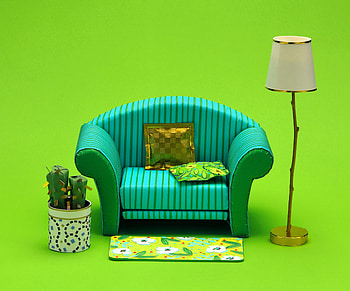 Miscellanea, Miscellaneous, Lamp, Cactus, Sofa, Paper, Pillows, Cushions, Pot, Light Green Background, Salad Background HD wallpaper