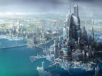 Sci -Fi Cities, buildings, sci-fi, water, cities HD wallpaper