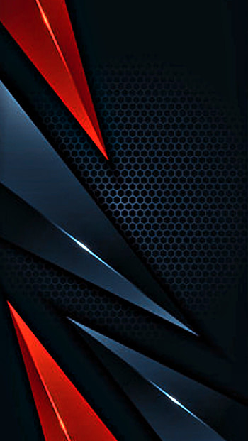 blue red geometric 3d, digital, tech, new, material, modern, texture, design, pattern, abstract, tint HD phone wallpaper