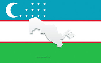 Uzbekistan map silhouette, Flag of Uzbekistan, silhouette on the flag, Uzbekistan, 3d Uzbekistan map silhouette, Uzbekistan flag, Uzbekistan 3d map HD wallpaper
