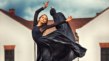 Ballerina Dancer Black Clothing, ballerina, girls, model, dancer, black-dress HD wallpaper