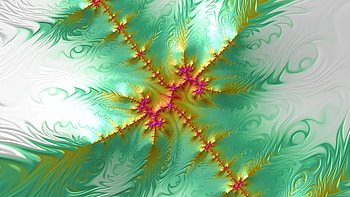 Trippy Psychedelic Fractal, colorful, colors, green, white, Abstract, fractal, abstract green HD wallpaper