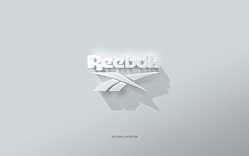 Reebok logo, white background, Reebok 3d logo, 3d art, Reebok, 3d Reebok emblem HD wallpaper