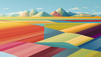 Colorful Shapes And Landscape , colorful, shapes, landscape, artist, artwork, digital-art HD wallpaper