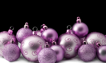 ••• Lots of Glowing Globes •••, LIGHT PURPLE, BUNCH, CHRISTMAS, BLACK, ORNAMENTS, SHINE HD wallpaper