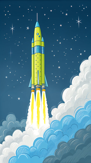 Rocket Launch: A Vibrant for Space Enthusiasts, rocket, space, cloud, Stars HD phone wallpaper