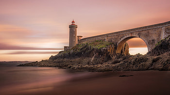 Lighthouse, Bridge building, , Captivating view HD wallpaper