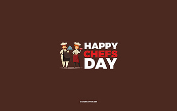 Happy Chefs Day, , brown background, Chefs profession, greeting card for Chefs, Chefs Day, congratulations, Chefs, Day of Chefs HD wallpaper