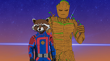 Rocket e Groot, Guardians of the Galaxy HD wallpaper