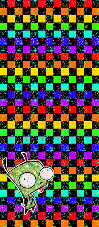 Scenemo invader zim, gir, rainbow, emo, glitter, scene HD phone wallpaper