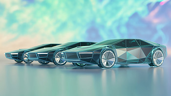 : Futuristic Polygon Car Trio, car, concept car, futuristic car HD wallpaper