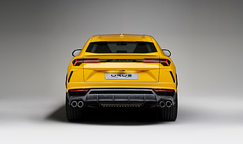 Lamborghini urus, yellow car, rear view HD wallpaper