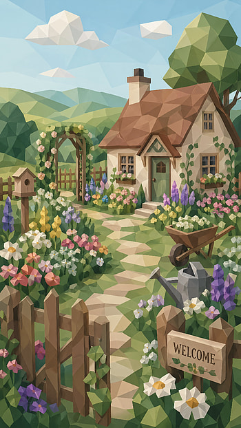 Cottage, Garden, Flower HD phone wallpaper