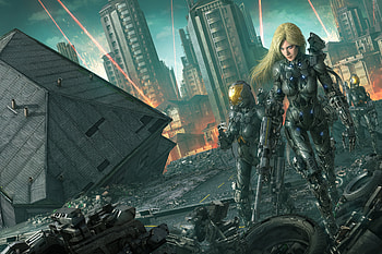 City Cyborg Futuristic Skyscraper, artist, artwork, artstation, cyborg, skyscraper HD wallpaper